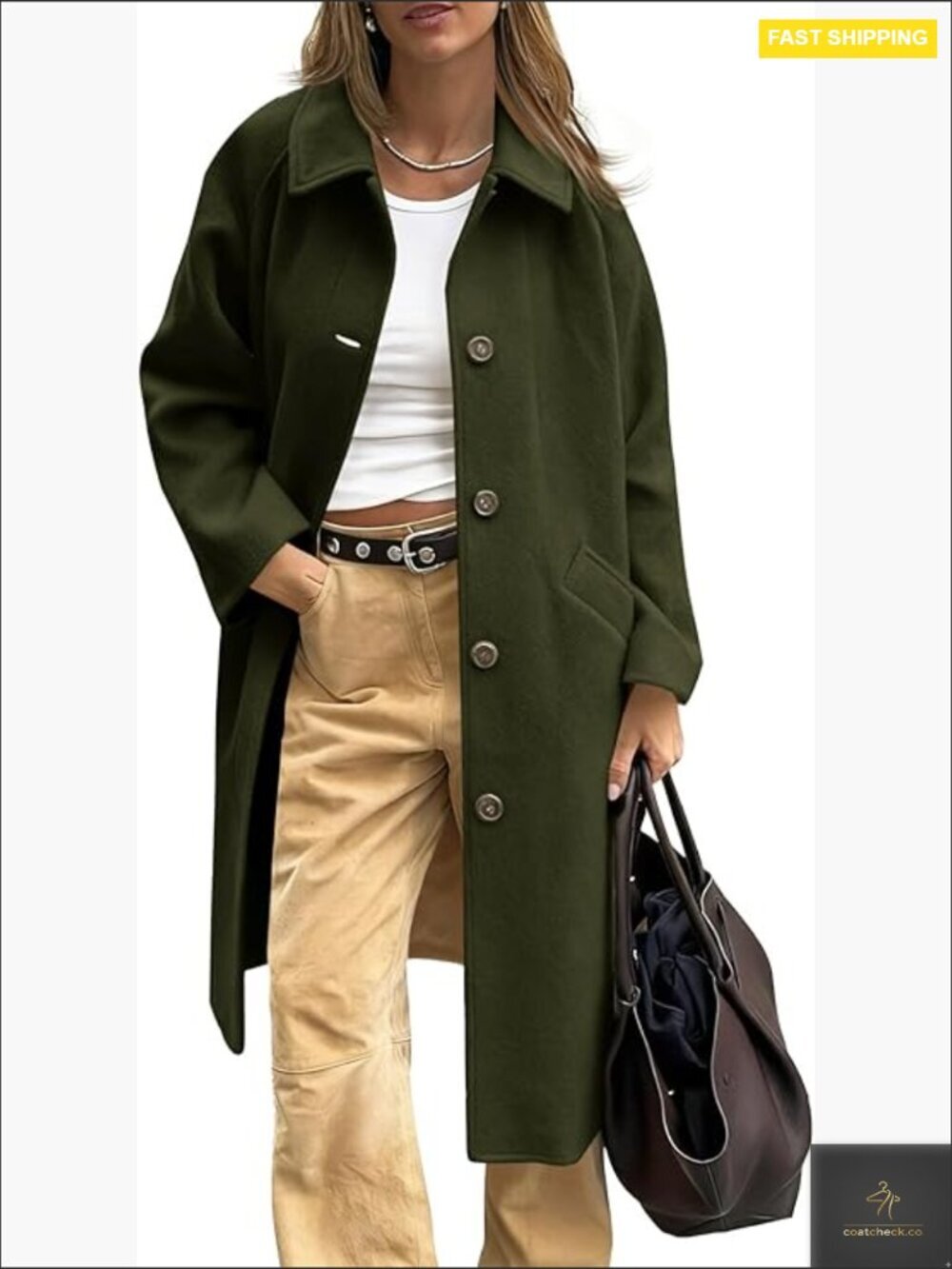 Oversized Pea Coat Modern Chic Single Breasted Long Trench Fall Winter Casual